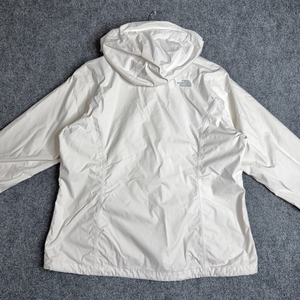 The North Face Resolve Jacket Womens XL White Waterproof Hooded Rain Shell Coat - Picture 4 of 12